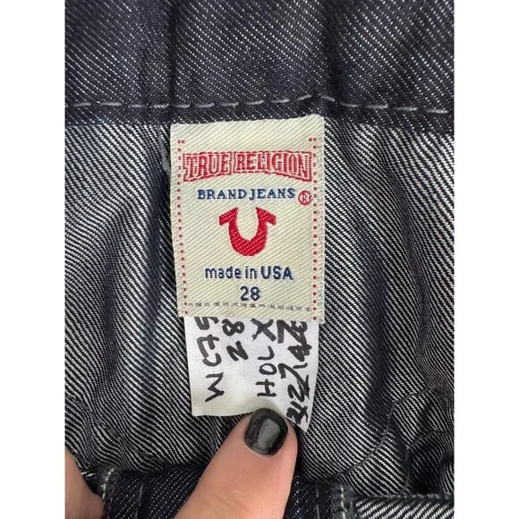 True Religion Womens Denim Mini Skirt w/Side Slit Size 28 Y2K Classic NWOT - Picture 7 of 12